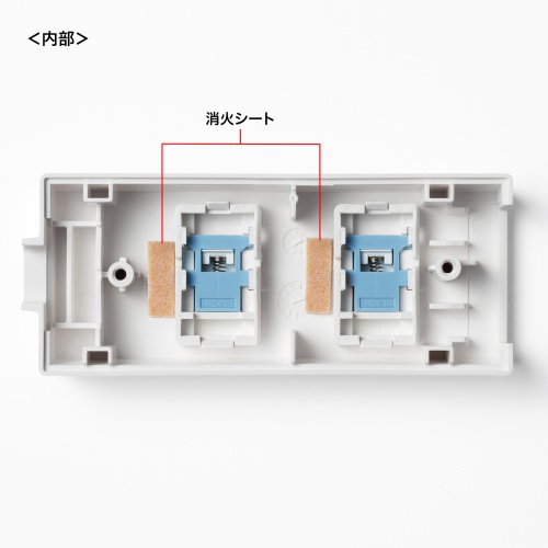 電源タップ（3個口・5m・ホワイト・火災予防・消火シート内蔵・シャッター付き・スイングプラグ）