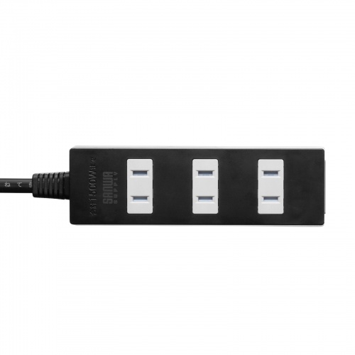 電源タップ（火災予防タップ・コンセント・4個口・1m・ブラック）