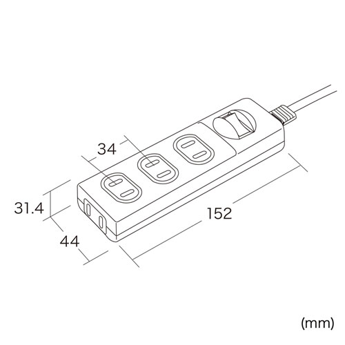 電源タップ（1m・2P・4個口・トラッキング対策・集中スイッチ付き） TAP-TSH41SWN サンワサプライ