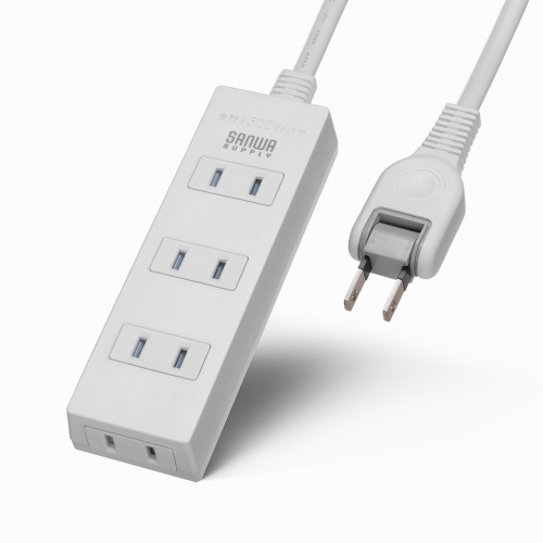 電源タップ（火災予防タップ・コンセント・4個口・3m・ホワイト）