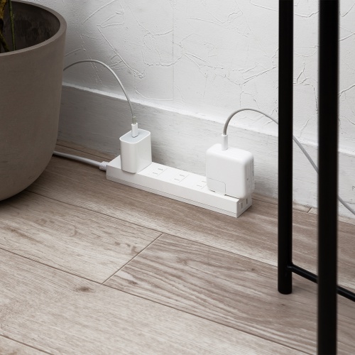 電源タップ（火災予防タップ・コンセント・6個口・2m・ホワイト）