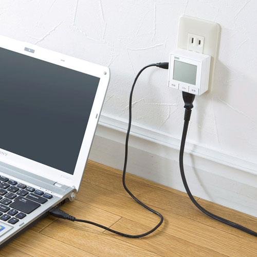 ワットモニター（USB接続・パソコンにデータ保存・2P・1個口・検