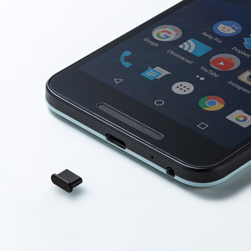 コネクタカバー（キャップ・防塵・ほこり・保護・typeC・スマホ・充電口・アンドロイド・ブラック） TK-CAP6BK サンワサプライ