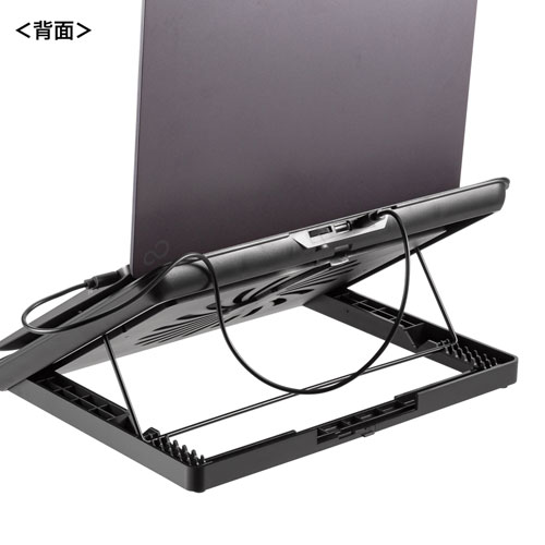 ノートPC用クーラーパッド（アルミボディー・大型ファン・6段階高さ調節・15.6インチワイド対応・USB給電・風量調節）