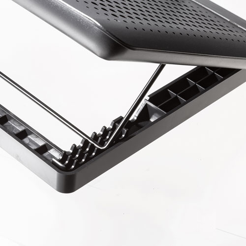 ノートPC用クーラーパッド（アルミボディー・大型ファン・6段階高さ調節・15.6インチワイド対応・USB給電・風量調節）