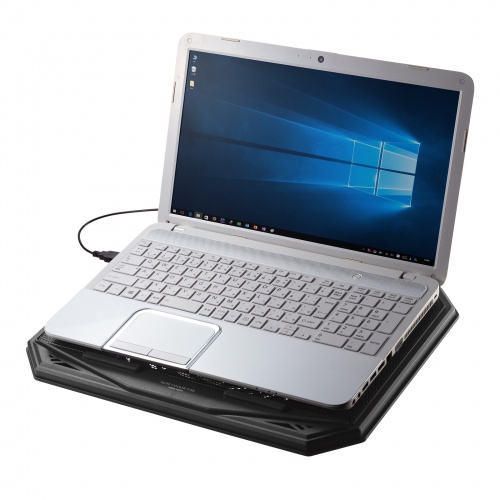 ノートPC用クーラーパッド（大型ファン・3段階高さ調節・17.3インチワイド対応・USB給電・風量調節）