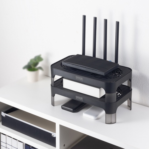 小型冷却ファン(冷却クーラー・熱対策・静音・USBファン・オンオフスイッチ・ミニPC・HDD・冷却スタンド・14cmファン×2・長時間稼働・冷却台・コンパクト・ブラック)