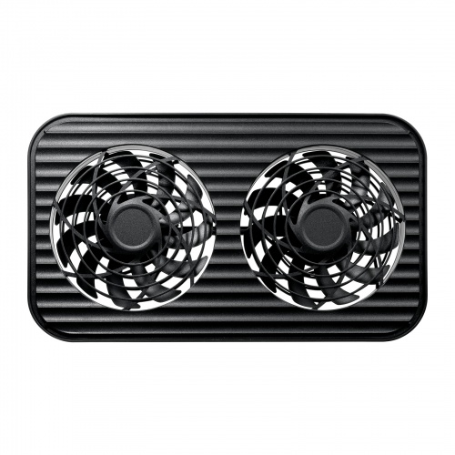 小型冷却ファン(冷却クーラー・熱対策・静音・USBファン・オンオフスイッチ・ミニPC・HDD・冷却スタンド・14cmファン×2・長時間稼働・冷却台・コンパクト・ブラック)