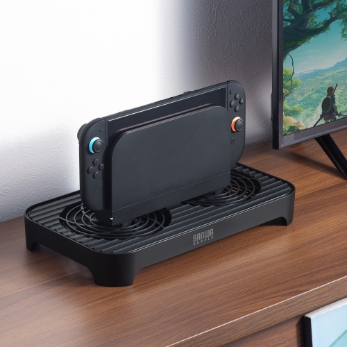 小型冷却ファン(冷却クーラー・熱対策・静音・USBファン・オンオフスイッチ・ミニPC・HDD・冷却スタンド・14cmファン×2・長時間稼働・冷却台・コンパクト・ブラック)