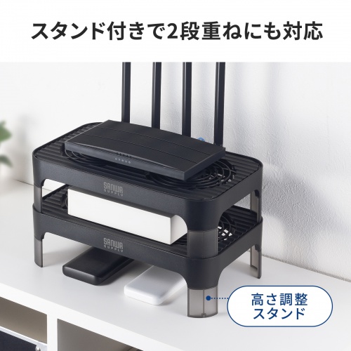 小型冷却ファン(冷却クーラー・熱対策・静音・USBファン・オンオフスイッチ・ミニPC・HDD・冷却スタンド・14cmファン×2・長時間稼働・冷却台・コンパクト・ブラック)