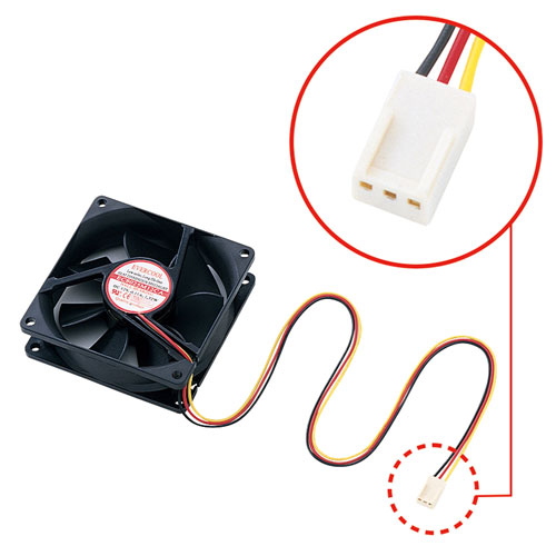 パソコンケースに取り付けて熱暴走を防止する、ケース用ファン（8cm） TK-FAN2P3 サンワサプライ