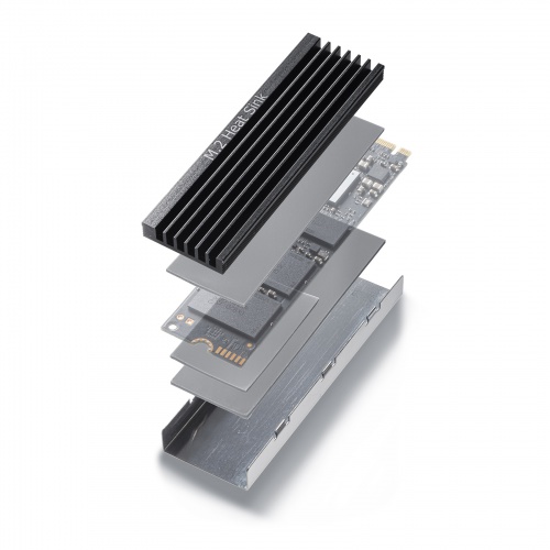 ヒートシンク（M.2 SSD用・片面実装対応・両面実装対応・PS5・熱伝導シリコンパッドつき・ブラック） TK-HM6BK サンワサプライ