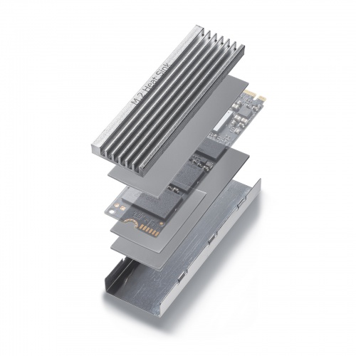 ヒートシンク（M.2 SSD用・片面実装対応・両面実装対応・PS5・熱伝導シリコンパッドつき・シルバー） TK-HM6S サンワサプライ