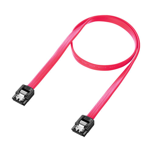 転送速度6GbpsのシリアルATA3対応ケーブル(両コネクタラッチ付き・0.5m) サンワサプライ