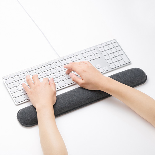 リストレスト（クッション・キーボード・Lサイズ・幅46cm・グレー）