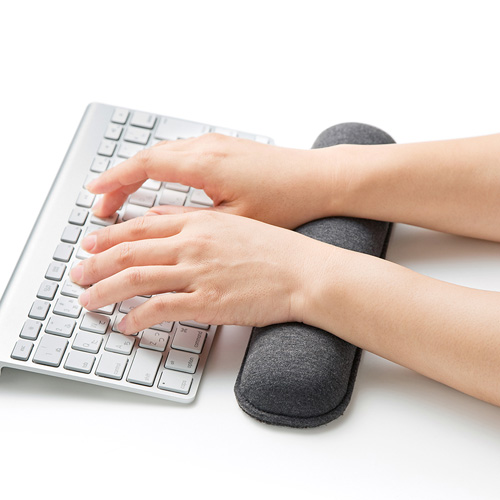 リストレスト（クッション・キーボード・Ｍサイズ・幅29.8cm・グレー）