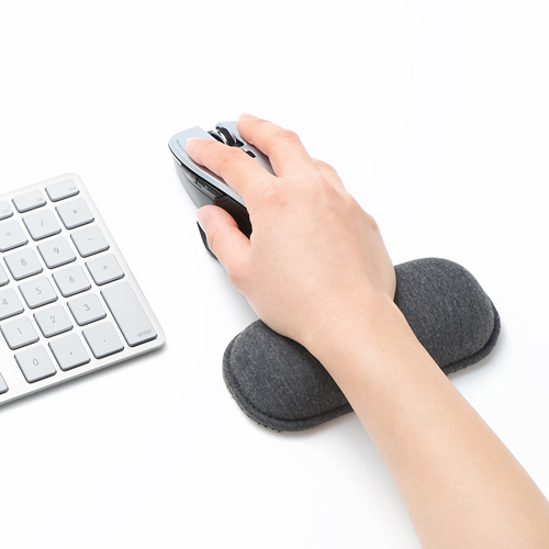 リストレスト（クッション・マウス・Sサイズ・幅15cm・グレー）
