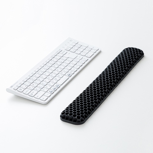 リストレスト（キーボード用・ハニカムリストレスト・Lサイズ・幅44.5cm・パームレスト・手首サポート・TPE・通気性・洗える・エコ・ブラック）