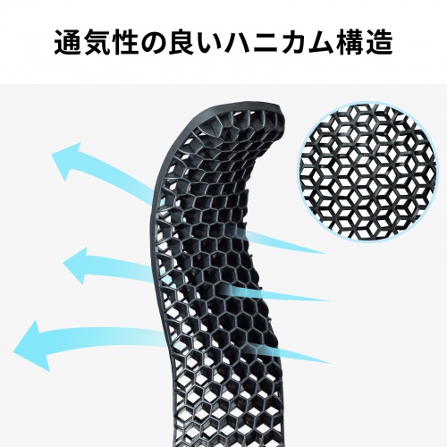 リストレスト（キーボード用・ハニカムリストレスト・Lサイズ・幅44.5cm・パームレスト・手首サポート・TPE・通気性・洗える・エコ・ブラック）