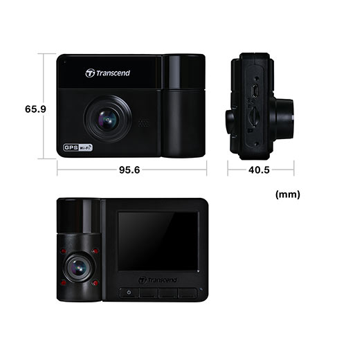 ドライブレコーダー(Transcend・microSD64GB付属・バッテリー内蔵・吸盤固定仕様・DrivePro550B・TS-DP550B-64G)