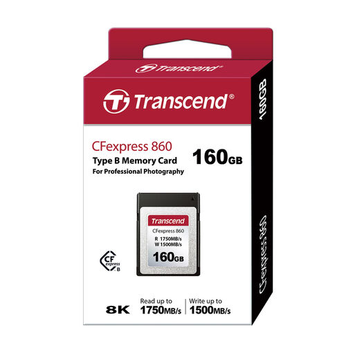 （CFexpress Type B カード・Transcend・160GB・デジタル一眼カメラ・8K・RAW動画撮影・CFexpress 2.0規格・CFexpress 860）