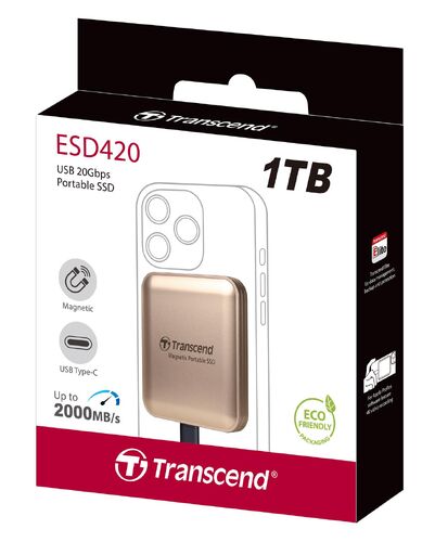 ポータブルSSD（1TB・最大2000MB/s・iPhone/MagSafe対応・4K・ProRes撮影・USB 20Gbps・外付けSSD・コンパクト・ゴールド）