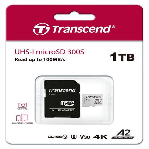 microSDXCカード（1TB・Class10・UHS-I・U3・U1・V30・A2・SD変換アダプタ付き・Nintendo Switch・ROG Ally 対応・Transcend製）