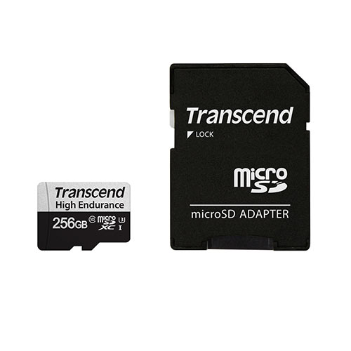 microSDXCカード Transcend 256GB Class10 UHS-I U3 高耐久 ドライブレコーダー セキュリティカメラ SDカード変換アダプタ付 TS256GUSD350V