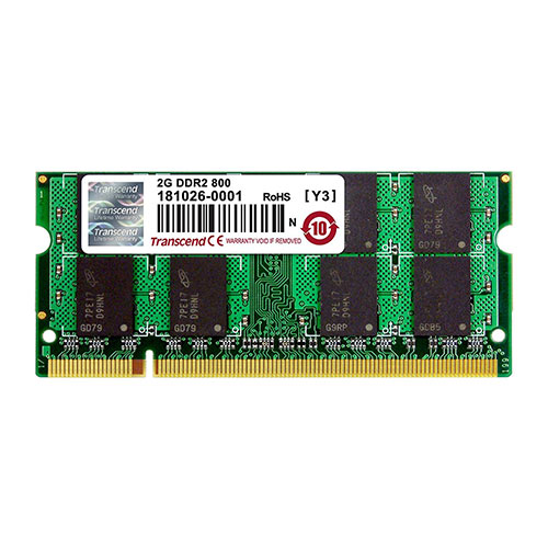 Transcend ノートPC用増設メモリ 2GB DDR2-800 PC2-6400 SO-DIMM TS256MSQ64V8U