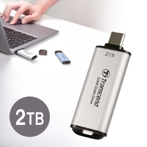 外付けSSD(2TB・容量・iPhone15・PC・スマホ・ゲーム・トランセンド・シルバー・おすすめ） TS2TESD300S