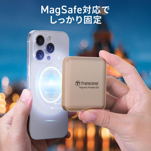 ポータブルSSD（2TB・最大2000MB/s・iPhone/MagSafe対応・4K・ProRes撮影・USB 20Gbps・外付けSSD・コンパクト・ゴールド）