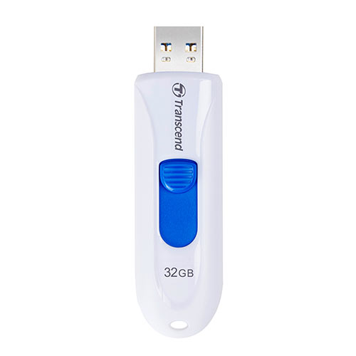 Transcend　USBメモリ　32GB　USB3.1Gen1(USB3.0)　キャップレス　スライド式　JetFlash 790　ホワイト　TS32GJF790W