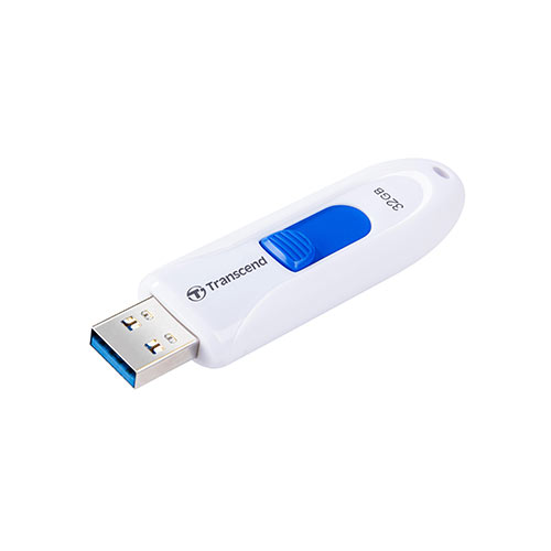 Transcend　USBメモリ　32GB　USB3.1Gen1(USB3.0)　キャップレス　スライド式　JetFlash 790　ホワイト　TS32GJF790W