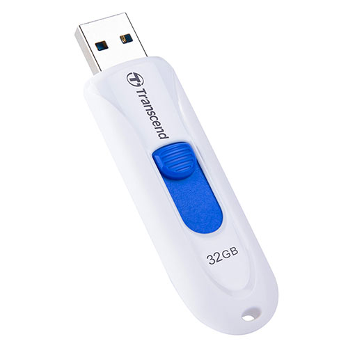 Transcend　USBメモリ　32GB　USB3.1Gen1(USB3.0)　キャップレス　スライド式　JetFlash 790　ホワイト　TS32GJF790W