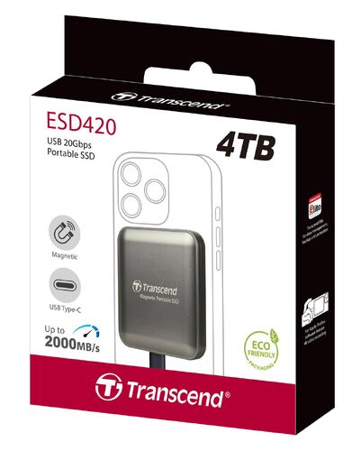 ポータブルSSD（4TB・最大2000MB/s・iPhone/MagSafe対応・4K・ProRes撮影・USB 20Gbps・外付けSSD・コンパクト・グレー）