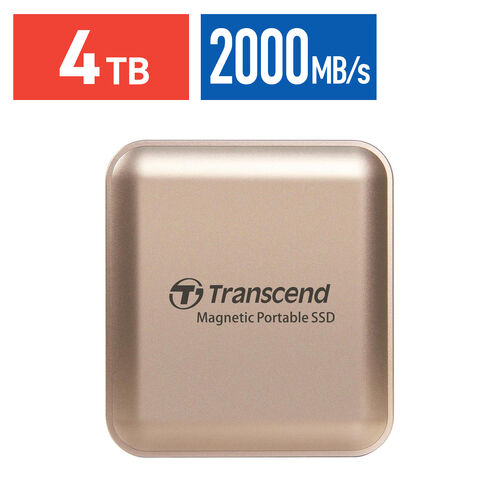 ポータブルSSD（4TB・最大2000MB/s・iPhone/MagSafe対応・4K・ProRes撮影・USB 20Gbps・外付けSSD・コンパクト・ゴールド）