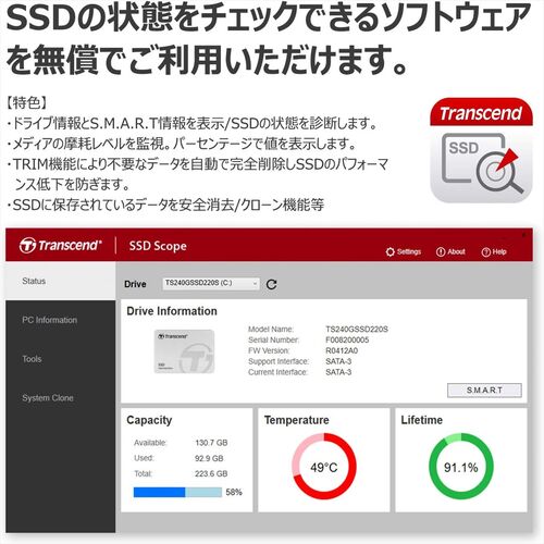 M.2 SSD（4TB・Type2280・最大転送速度5300MB/s・NVMe1.4準拠・PCIe4.0×4・片面実装・Transcend製）