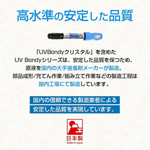 UV-Bondy（ユーブイボンディ・クリスタル透明・液体プラスチック・接着剤・スターターキット・UVライト）