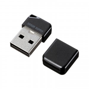 USBメモリ（超小型・32GB・USB2.0・キャップ式・USB A接続・ストラップホール付き・名入れ対応・ミニサイズ・ブラック）