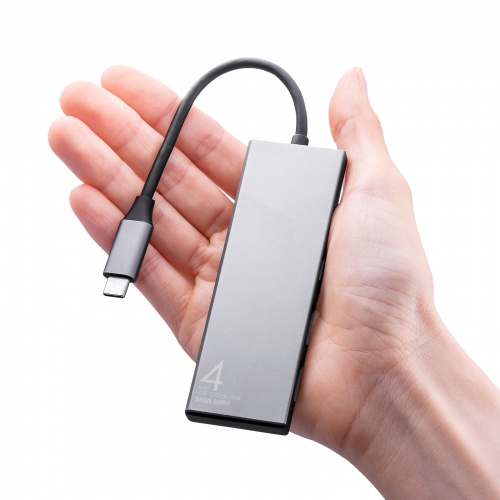 USB TypeC ハブ（4ポート・A×2 C×2・ケーブル一体型・USB3.2Gen2対応・10Gbps高速対応・アルミ放熱・Windows・Mac・iPad・Chromebook）