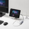 USB Type-C ハブ（HDMI・8K30Hz/4K120Hz対応・5in1・USB 10Gbps・PD100W入力・PD85W給電・接続見える化・シルバー）