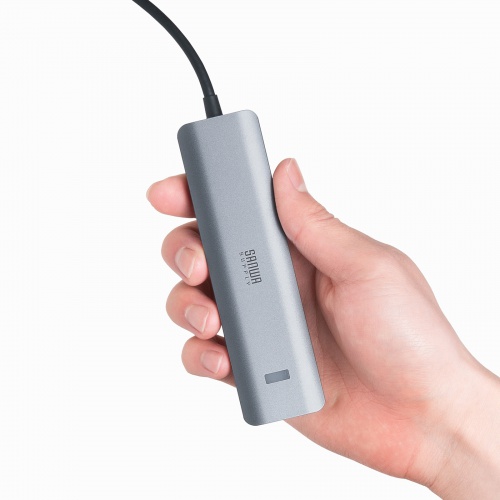 USB Type-C ハブ（HDMI・8K30Hz/4K120Hz対応・5in1・USB 10Gbps・PD100W入力・PD85W給電・接続見える化・シルバー）