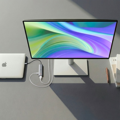 USB Type-C ハブ（HDMI・8K30Hz/4K120Hz対応・5in1・USB 10Gbps・PD100W入力・PD85W給電・接続見える化・シルバー）