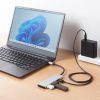 USB TypeC 4ポートハブ（USB Type-C×4・PD100W対応・10Gbps対応・高速伝送・アルミ放熱・ケーブル一体型・薄型・Windows/Mac/iPad/Chromebook）