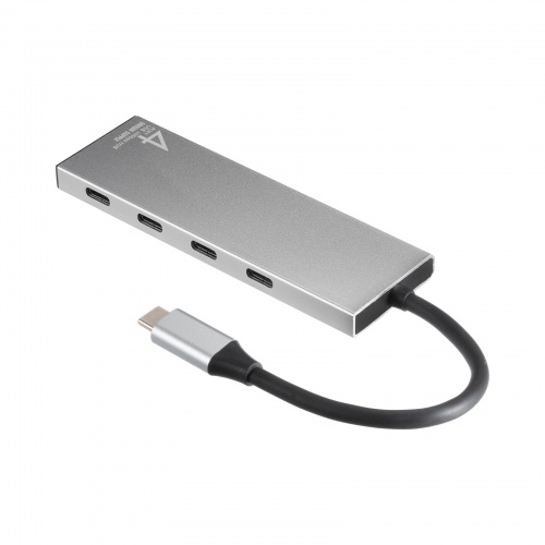 USB TypeC 4ポートハブ（USB Type-C×4・PD100W対応・10Gbps対応・高速伝送・アルミ放熱・ケーブル一体型・薄型・Windows/Mac/iPad/Chromebook）