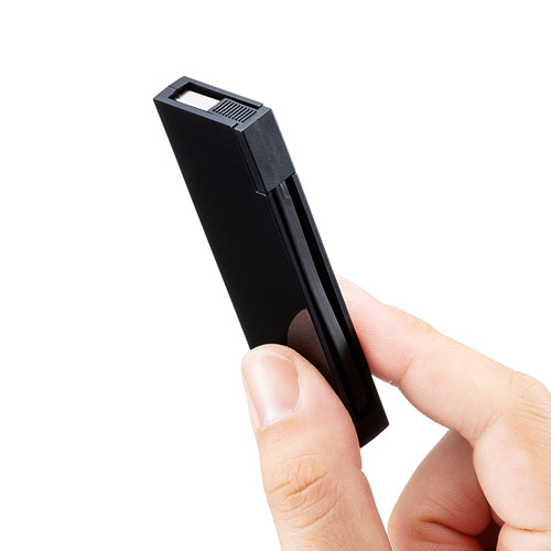 USBハブ(USB2.0・4ポート・コンパクト・ブラック)