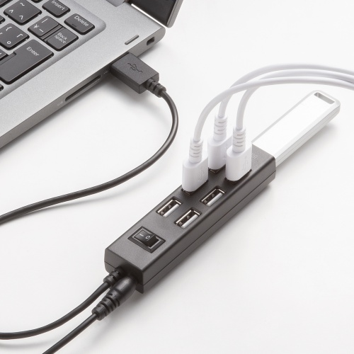 USBハブ（7ポート・一括スイッチ・超コンパクト・ブラック） USB-2H702BKN サンワサプライ