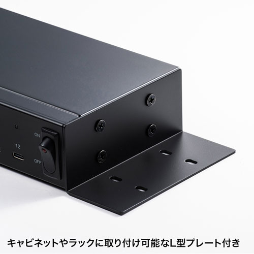 USB2.0 Type-C ハブ（12ポート・同期・充電・ブラック） USB-2THCS12