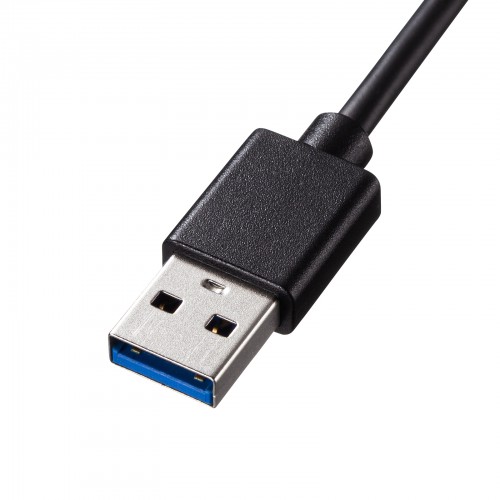 USBハブ付き ギガビットLANアダプタ（USB A搭載パソコン用・3ポート・USB3.2 Gen1 ・バスパワー・ブラック）