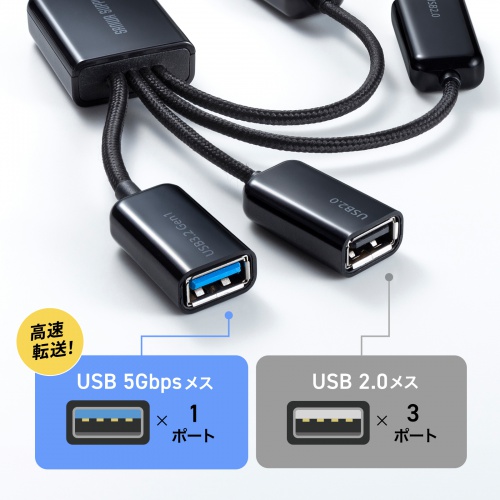 USBハブ（4ポート・バスパワー） USB-3H436BK サンワサプライ